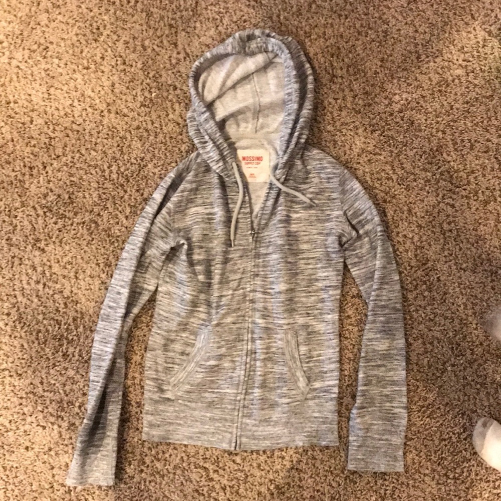 Heather zip up hooded sweatshirt